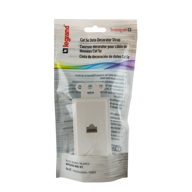 On-Q Wall Jack for CAT 5e Cable - White