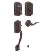 Electronic Handleset with Flex-Lock device - Camelot Accent - Aged Bronze accent