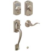 Electronic Handleset - Camelot Accent - Satin Nickel