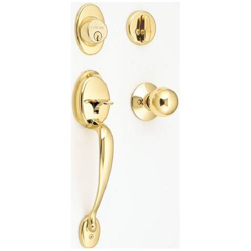 Schlage Plymouth Entrance Lockset Bright Brass Nickel Reversible
