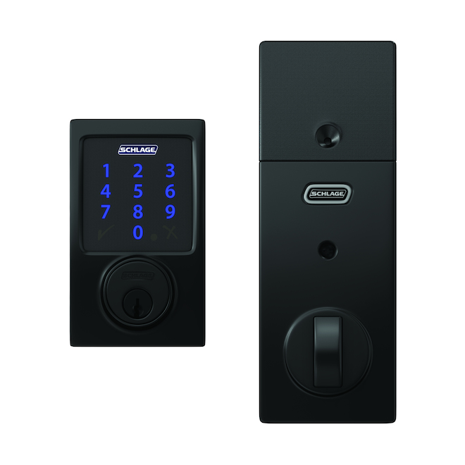 Smart Deadbolt - Connect Century - Black Matte