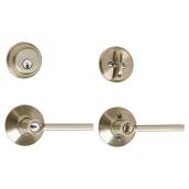 Schlage F51ALAT608COL Latitude Single Cylinder Keyed Entry Door Lever Set  Satin for sale online