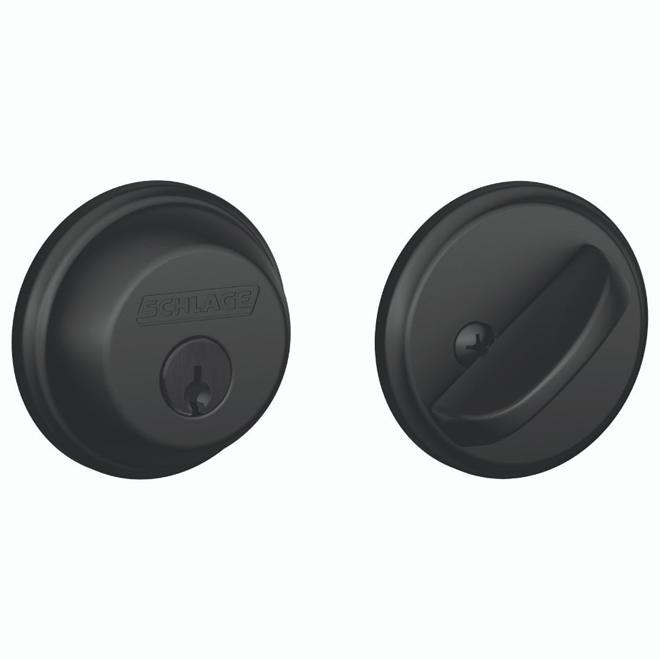 Schlage Single Cylinder Deadbolt - Matte Black 23132