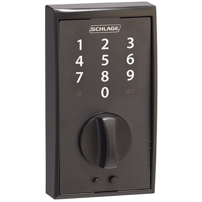 Touch Keyless Deadbolt - Century - Black Matte