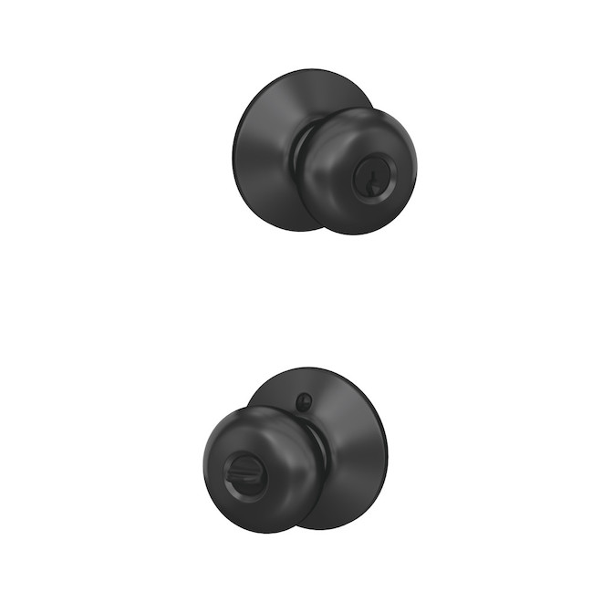 Schlage Keyed Entry Knob - Plymouth - Matte Black