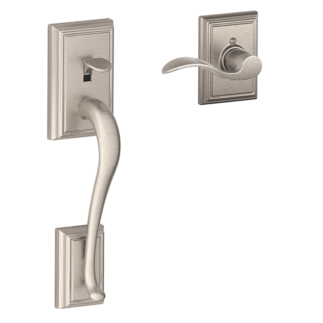 Clenche d'entrée Schlage(MD) Addison/Accent, nickel satiné