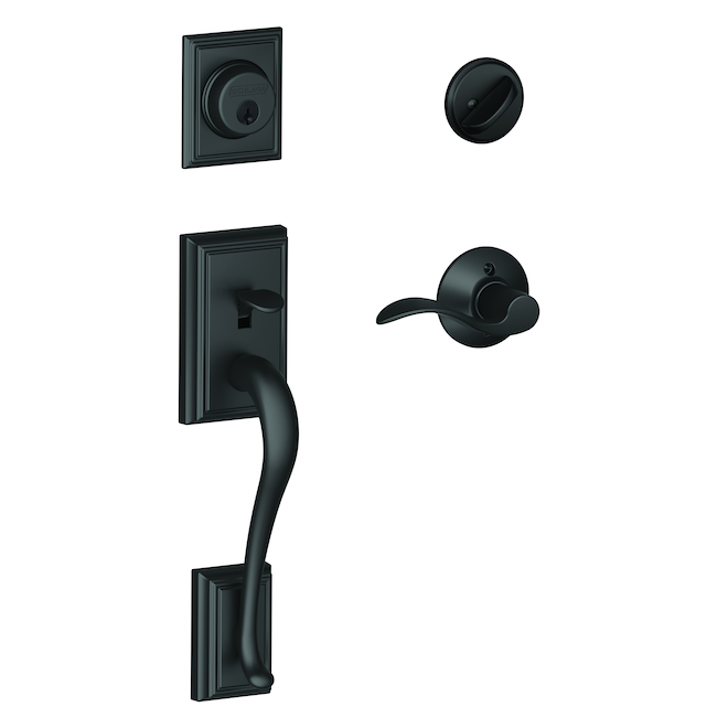 Image of Schlage | Accent/addison Matte Black Single Cylinder Handleset With Lever | Rona