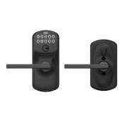 Schlage Plymouth/Latitude Matte Black Keypad Deadbolt with Entry Lever