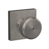 Schlage Bowery Knob with Collins Trim Bed and Bath in Satin Nickel