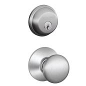 Schlage Single Cylinder Combo Handleset in Satin Chrome