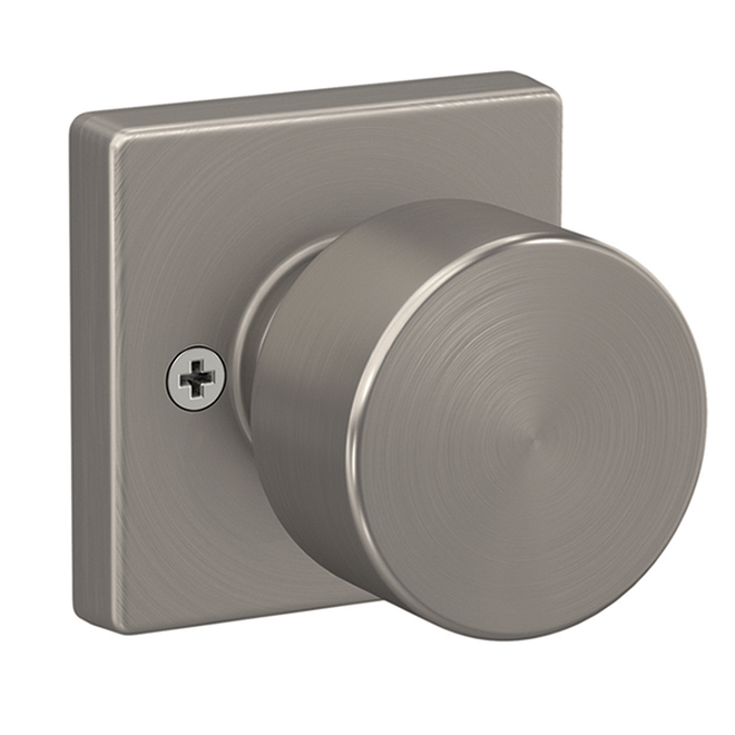 Bouton de porte sans serrure d'intérieur Ryson de Home Front en nickel satiné