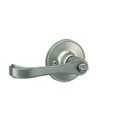 Home Front Ashburn Curved Lever Bed and Bath Lock in Satin Nickel