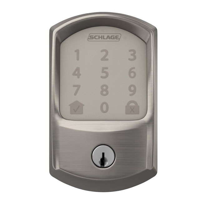 SCHLAGE Encode Satin Nickel 1-Cylinder Touch Screen Electronic Deadlock