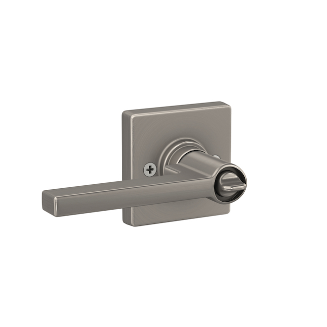 HOMEFRONT by SCHLAGE Crosbie Satin Nickel No Deadbolt Key Lever 1-Pack