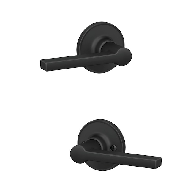 Schlage Crosbie Passage Door Lever for Hall and Closet Doors - Matte Black