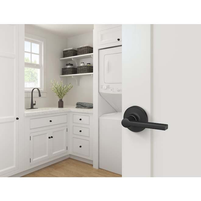Schlage Crosbie Passage Door Lever for Hall and Closet Doors - Matte Black