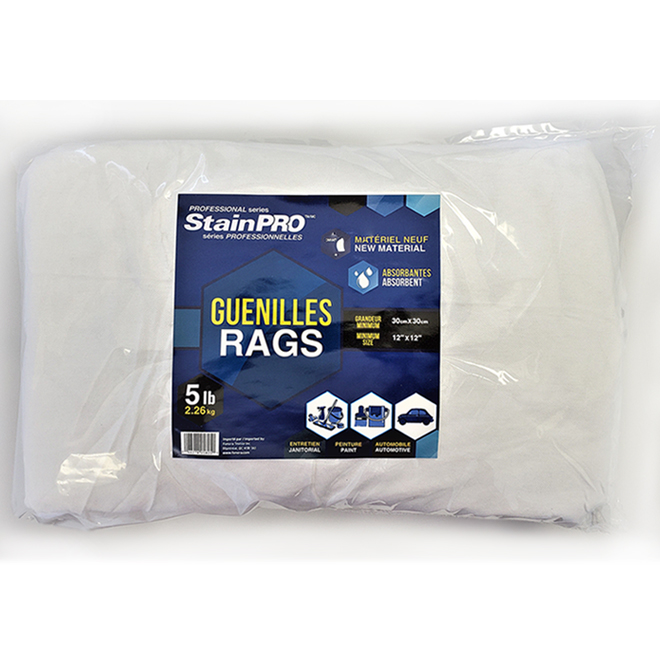 StainPro™ - Chiffons blancs pour peintre – boîte de 4 lb (1,8 kg