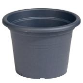 Jardinière ronde en plastique 8 po, gris anthracite