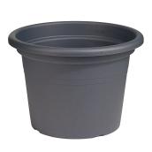 Jardinière ronde en plastique 14 po, gris anthracite