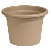 Jardinière ronde en plastique 14 po, marron