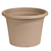 Jardinière ronde en plastique 16 po, marron