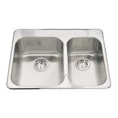 Kindred Double-Basin Drop-In Kitchen Sink