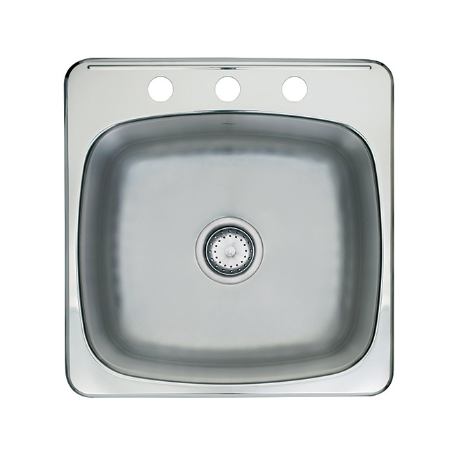 Kindred 3-hole Single Sink - Stainless Steel - 20-in x 20-in x 7-in