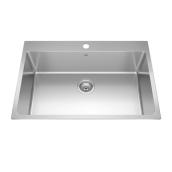 Kindred Kindred 31-in LR x 20.9-in FB x 9-in DP Dualmount Single Bowl Stainless Steel Sink