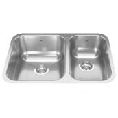 Kindred 26.88-in x 17.75-in Stainless Steel Double offset bowl Undermount Residential Kitchen Sink