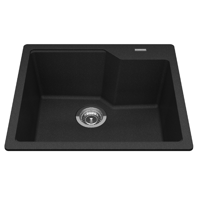 Kindred 22.06-in x 19.69-in Onyx Single Bowl Drop-In Kitchen Sink