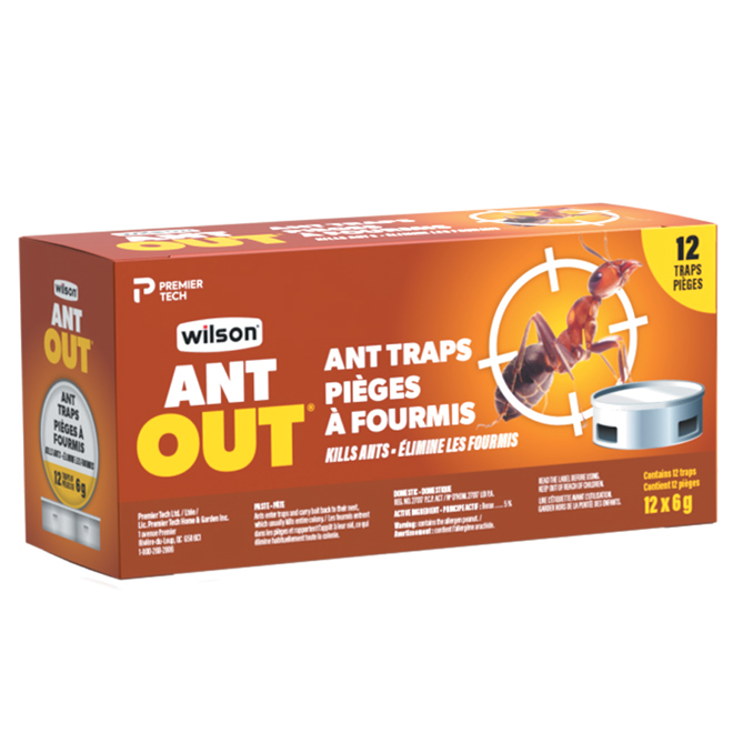 Pièges à fourmis Ant Out par Wilson prêts à l'emploi, 12 x 6 g