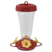 Hummingbird Feeder with Nectar-Plastic/Glass - 16 oz -Red
