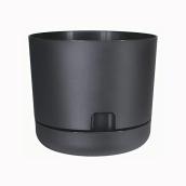 DCN Oasis Self-Watering Planter 8 x 7-in Black Plastic
