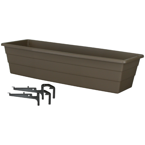 DCN Futura 18-in Plastic Cappuccino Planter