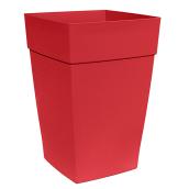 DCN Harmony 16-in Red Resin Elongated Planter