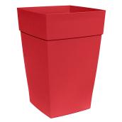 DCN Harmony 12-in Red Plastic Elongated Planter