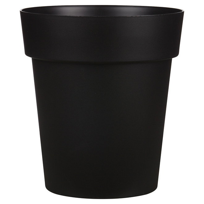 DCN Viva 13 x 14 1/2-in Matte Black Plastic Tall Planter