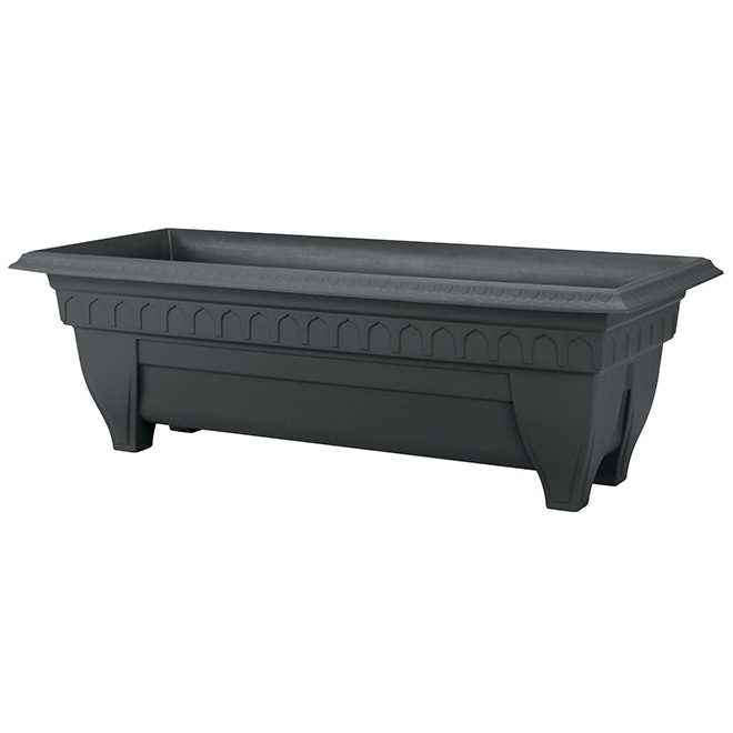 DCN Azura 27-in Black Plastic Patio Planter