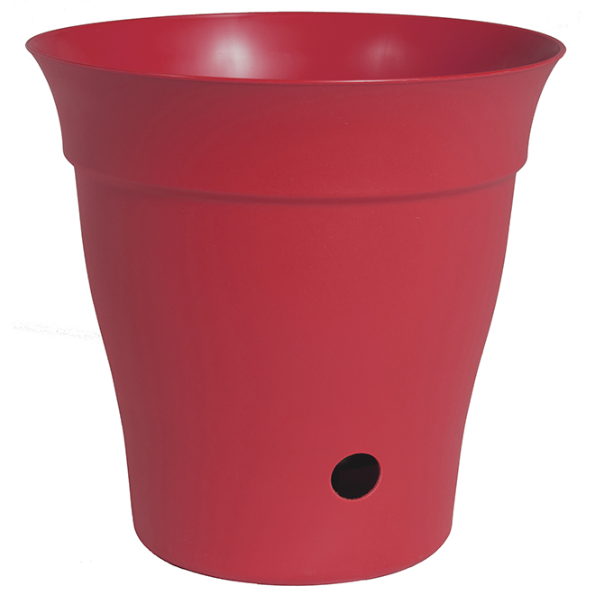 Contempra Plastic Planter - 12-in - Flat Red