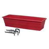 DCN Futura 24-in Red Plastic Balcony Planter