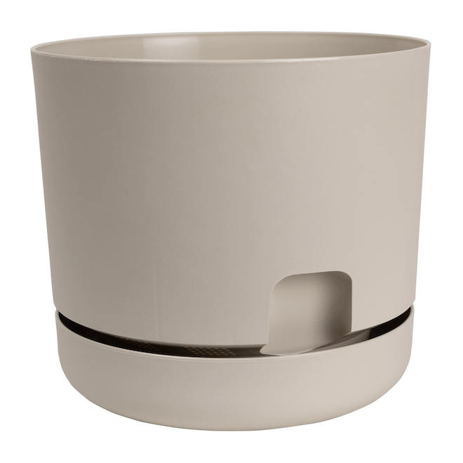 DCN Oasis Self-Watering Planter 8 x 7-in Matte Mocha Plastic