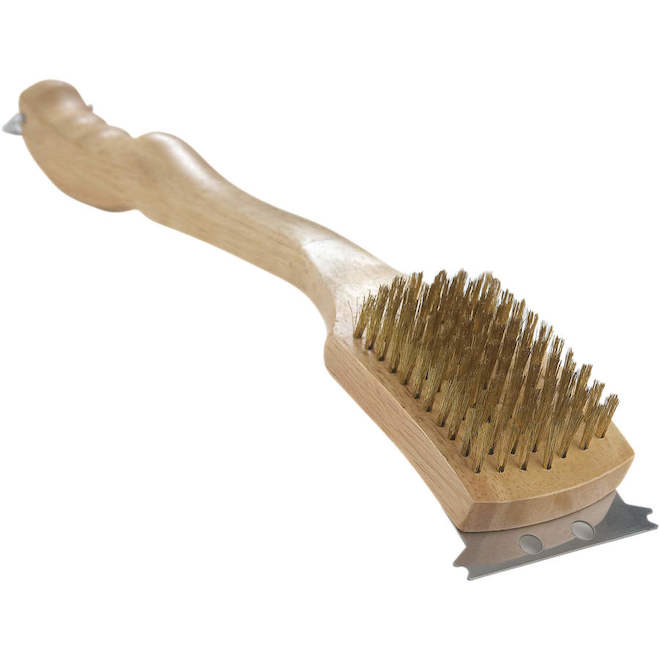 Napoleon Wood and Brass Grill Brush - 18-in