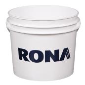 Empty Round Pail with Handle - White - Plastic - 5 L
