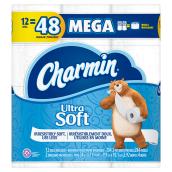 Papier hygiénique, Charmin Ultra Doux, 2 épaisseurs, 12/pqt