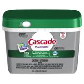 Détergent pour lave-vaisselle Cascade Platinum, 60 sachets, parfum frais