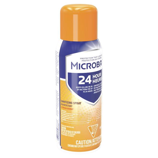 Désinfectant Microban en aérosol, 33,6 oz, agrumes, nettoyant tout usage (1/pqt)