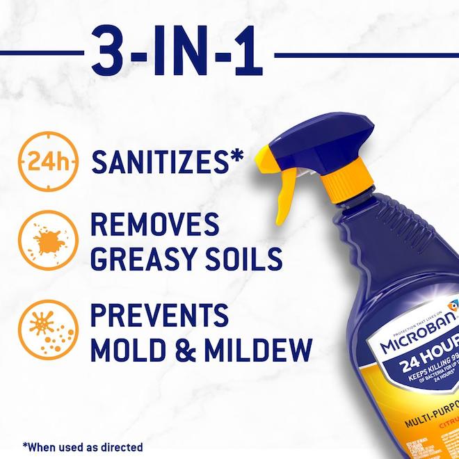 Microban 24-Hour Disinfectant Spray 1-Pack 32 oz Citrus Scent All-Purpose Cleaner