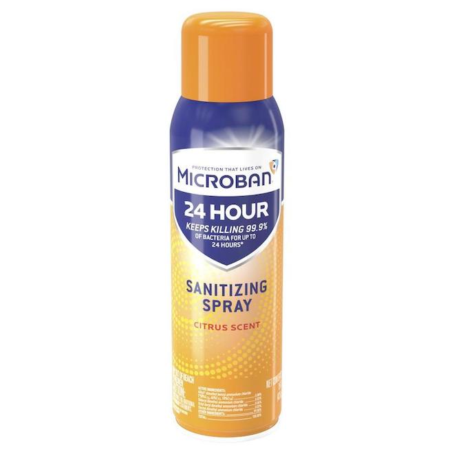 Microban 24 Hour Disinfectant Sanitizing Spray 1-Pack 15-Ounces Citrus Scent All-Purpose Cleaner