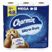 Charmin Ultra Soft 2-Ply White Bathroom Tissue - 12 Mega Rolls - 244-Sheet Rolls