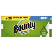 Bounty Double Plus White Paper Towels - Select-a-Size - 8 Rolls - 113-Sheets Roll